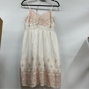 Mossimo Supply Co. size L Dress embroidered adjustable straps Beachy FLAWED